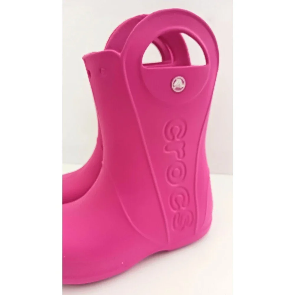 Crocs Handle It Rain Boot Hot Candy Pink Kids Size J 1